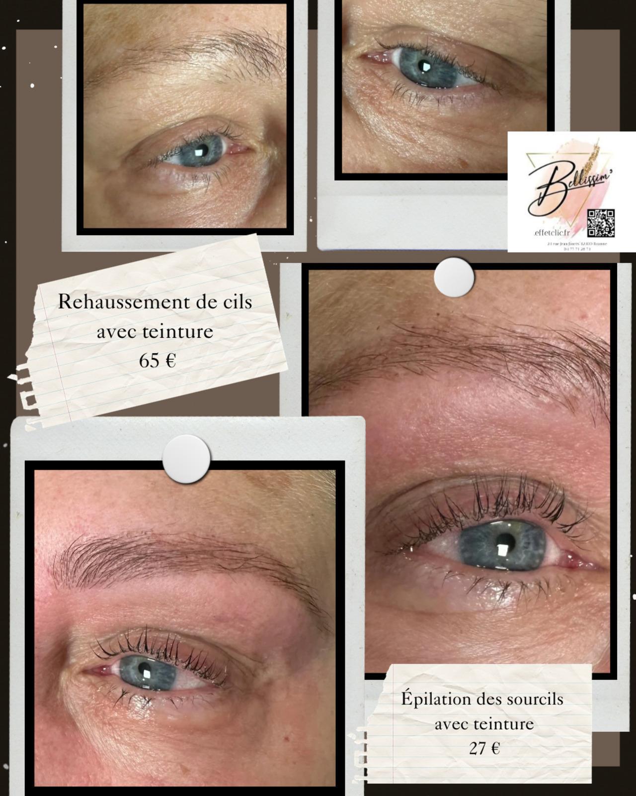Rehaussement de cils avec teinture