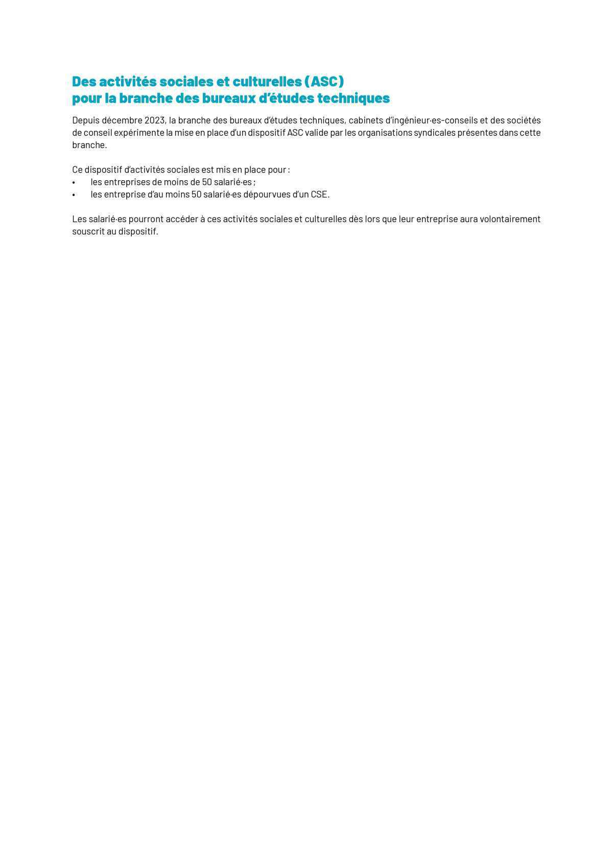 Activités sociales et culturelles