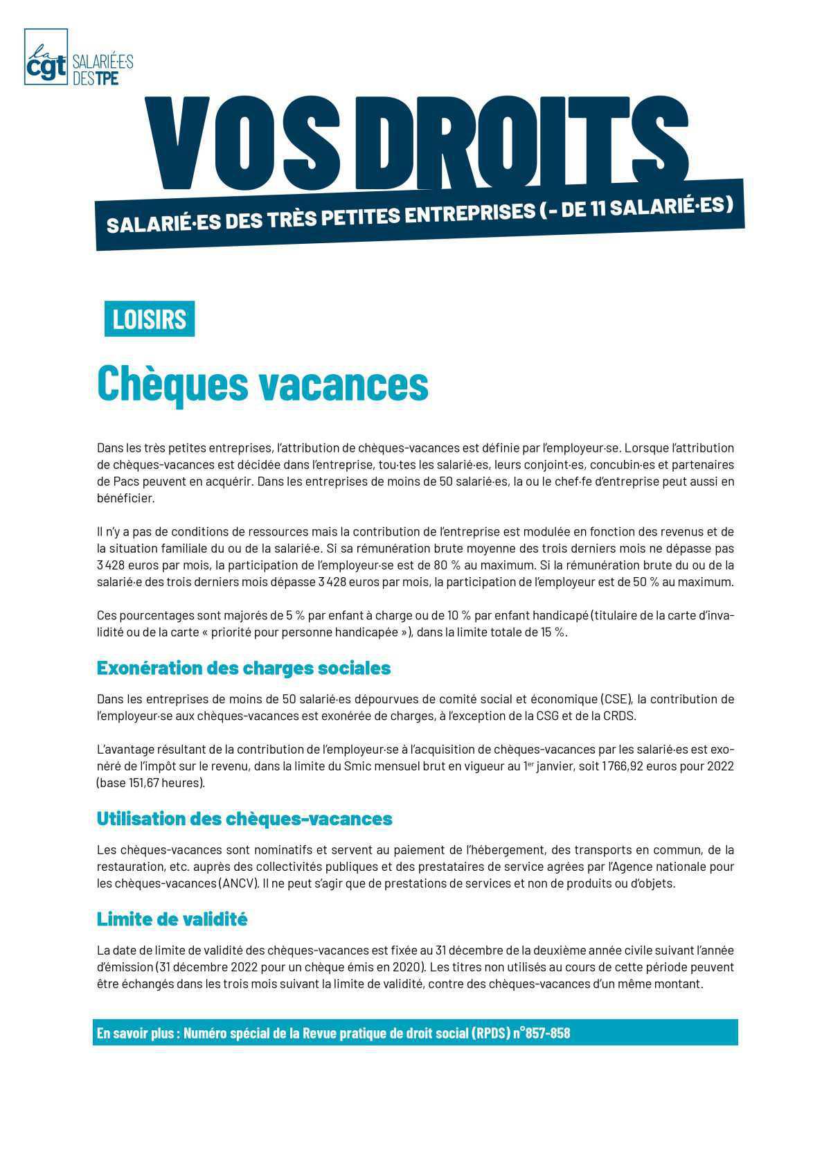 Chèques vacances