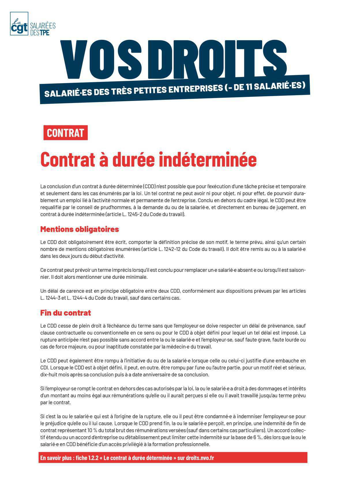 Contrat à durée déterminée (CDD)