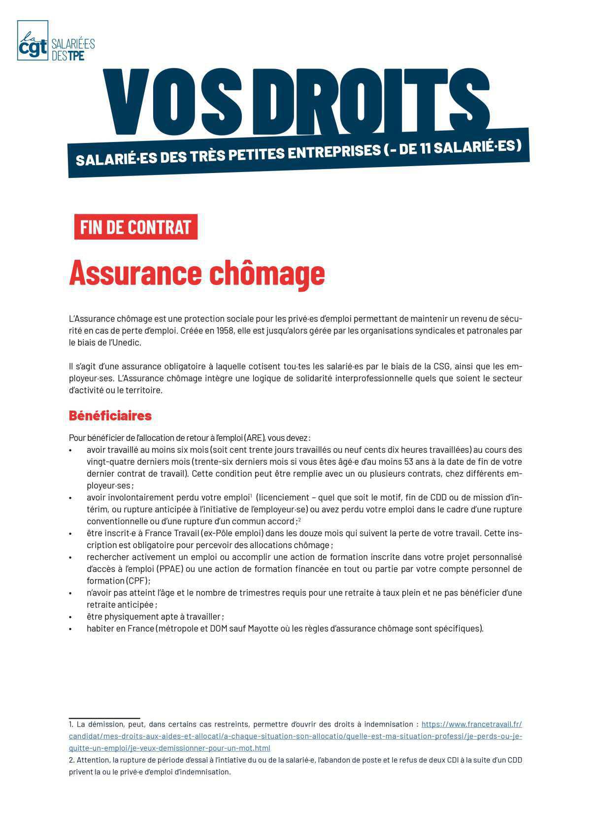 Assurance chomage