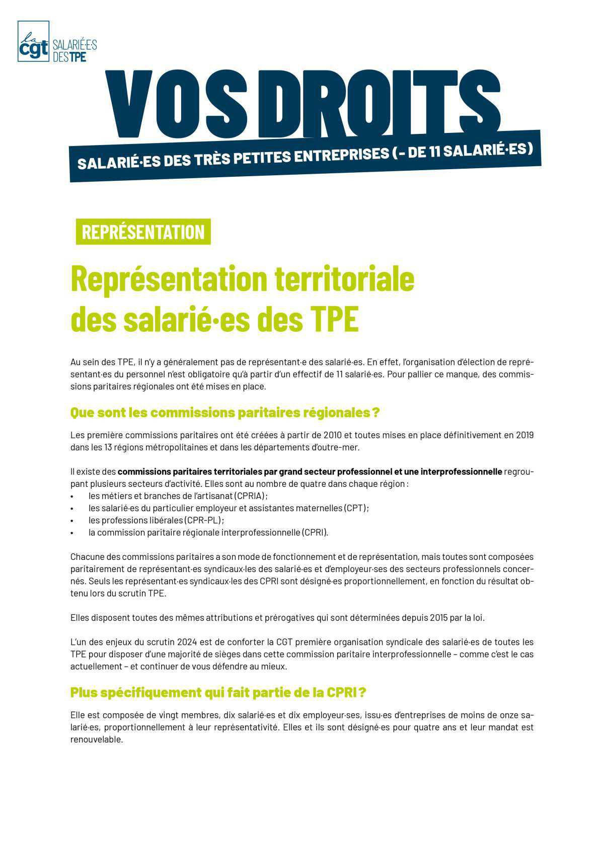 Représentation territoriale