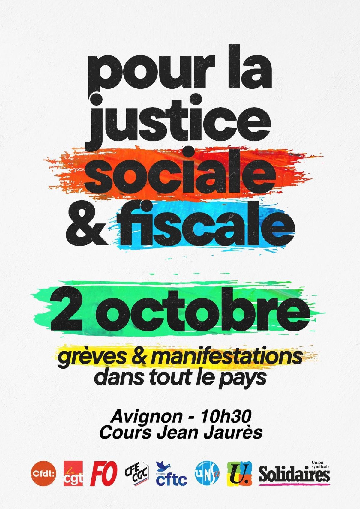 Journée de grève et manifestation - jeudi 2 octobre 2025