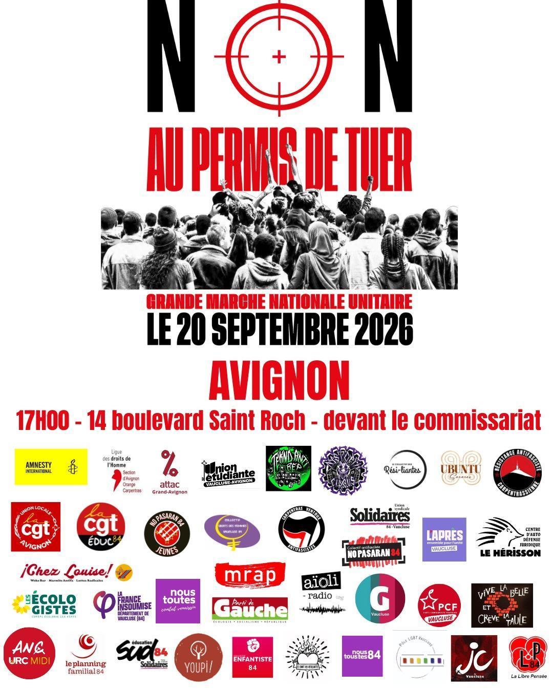 Grande marche unitaire le 20 septembre 2026