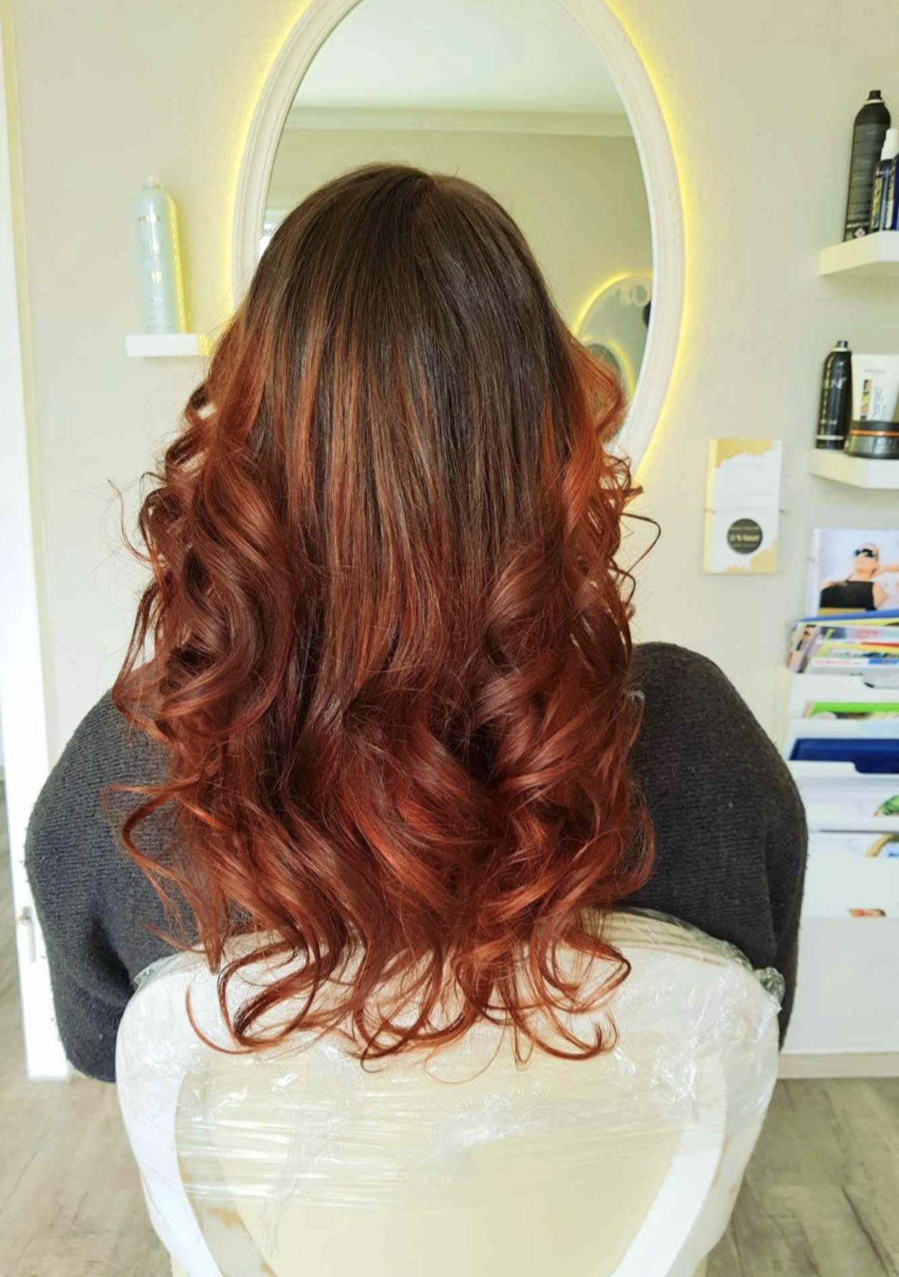 Balayage in rot