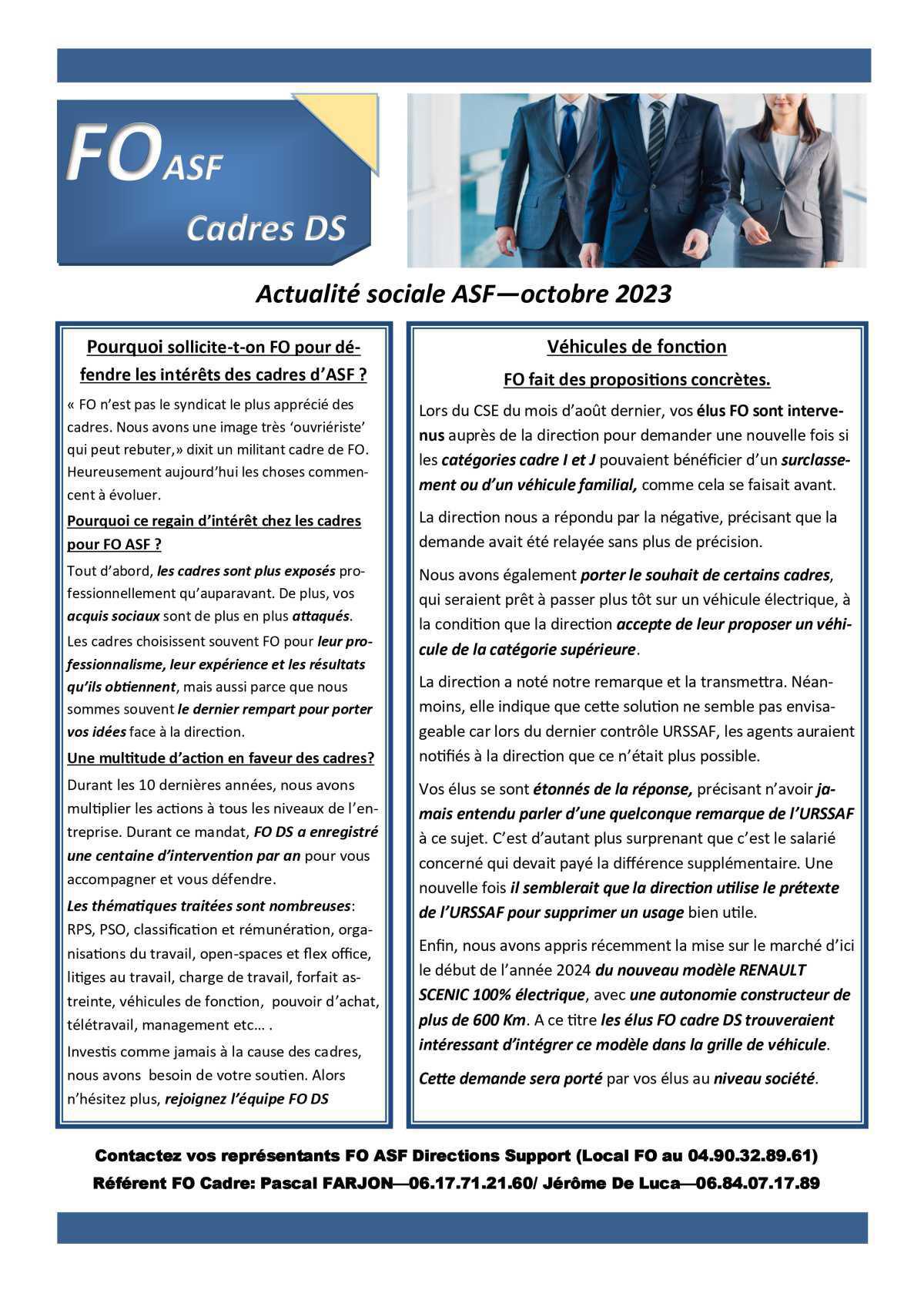 InFO News Cadres - octobre 2023 InFO News Cadres - octobre 2023