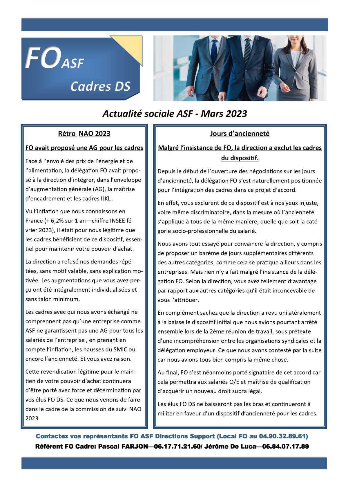 InFO News Cadres - mars 2023 InFO News Cadres - mars 2023