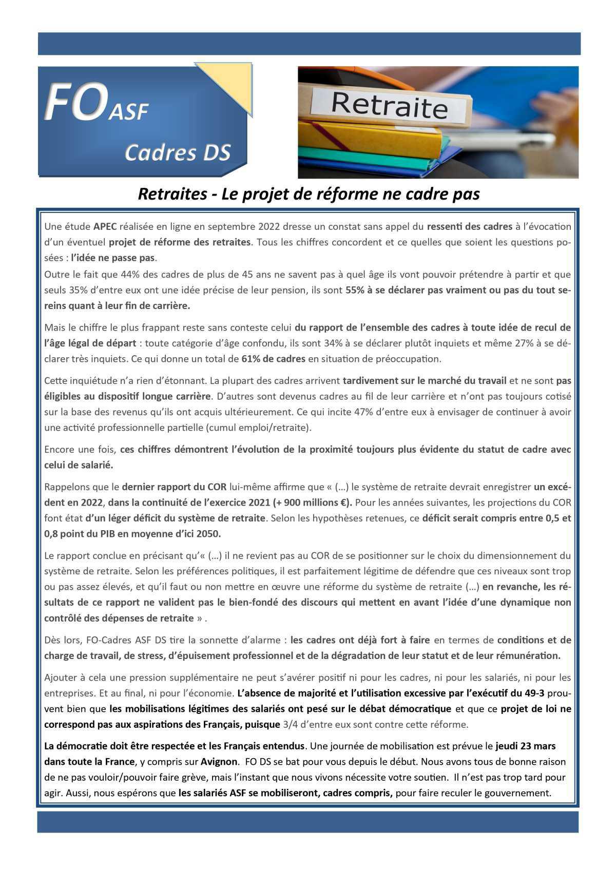 InFO News Cadres - mars 2023 InFO News Cadres - mars 2023
