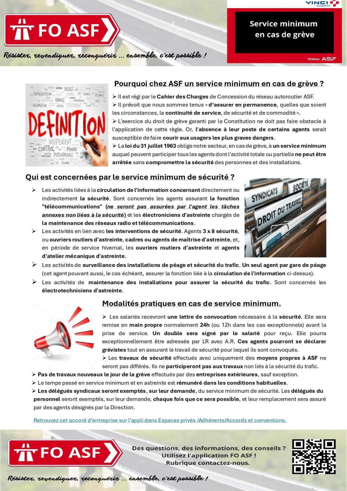 Service minimum en cas de grève