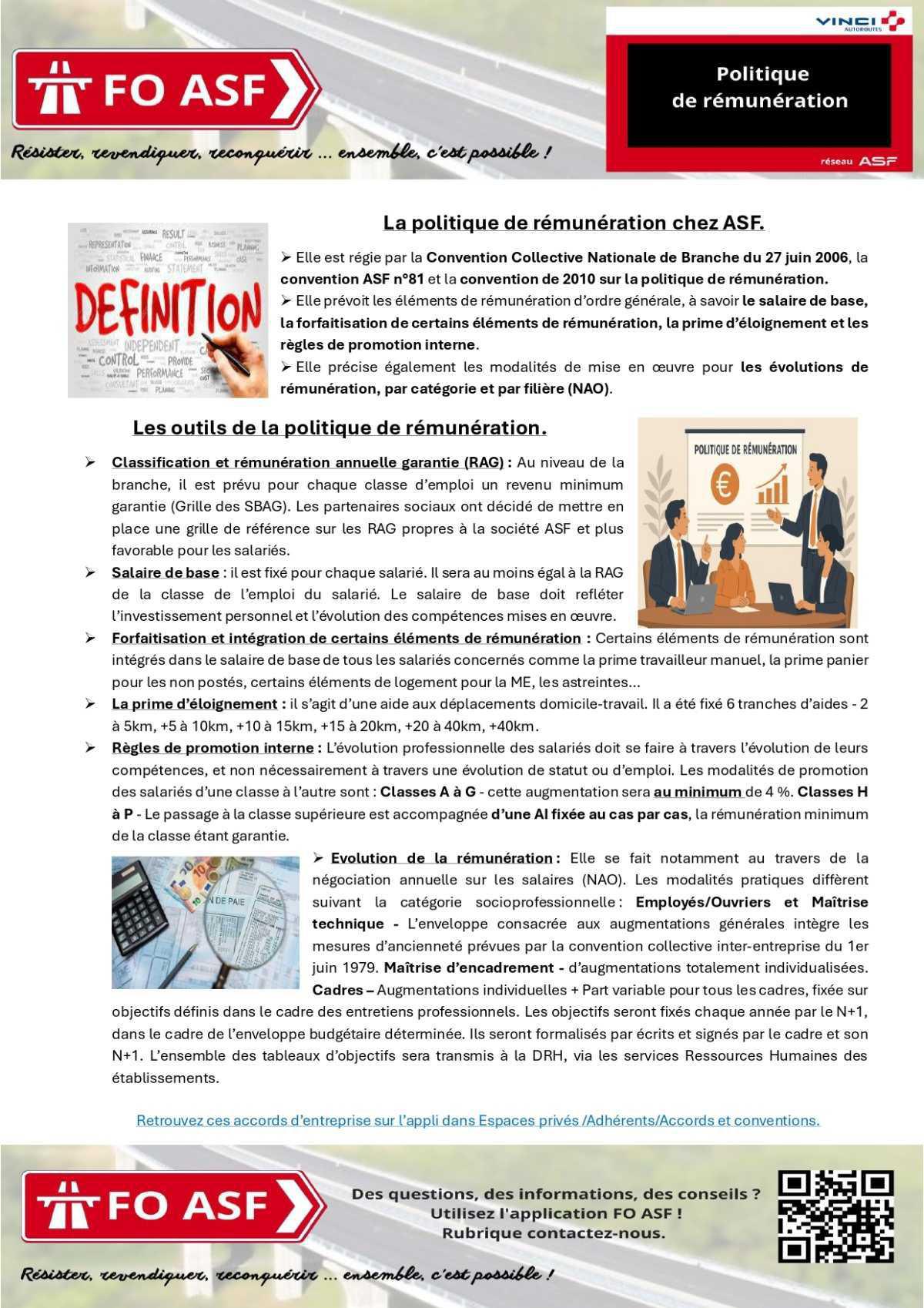 Politique de rémunération et de promotion chez ASF