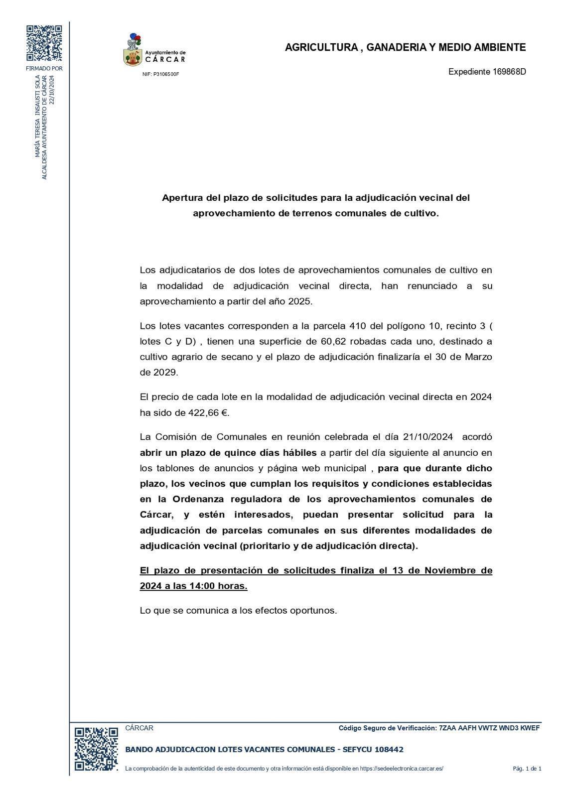 Aprovechamiento Terrenos 