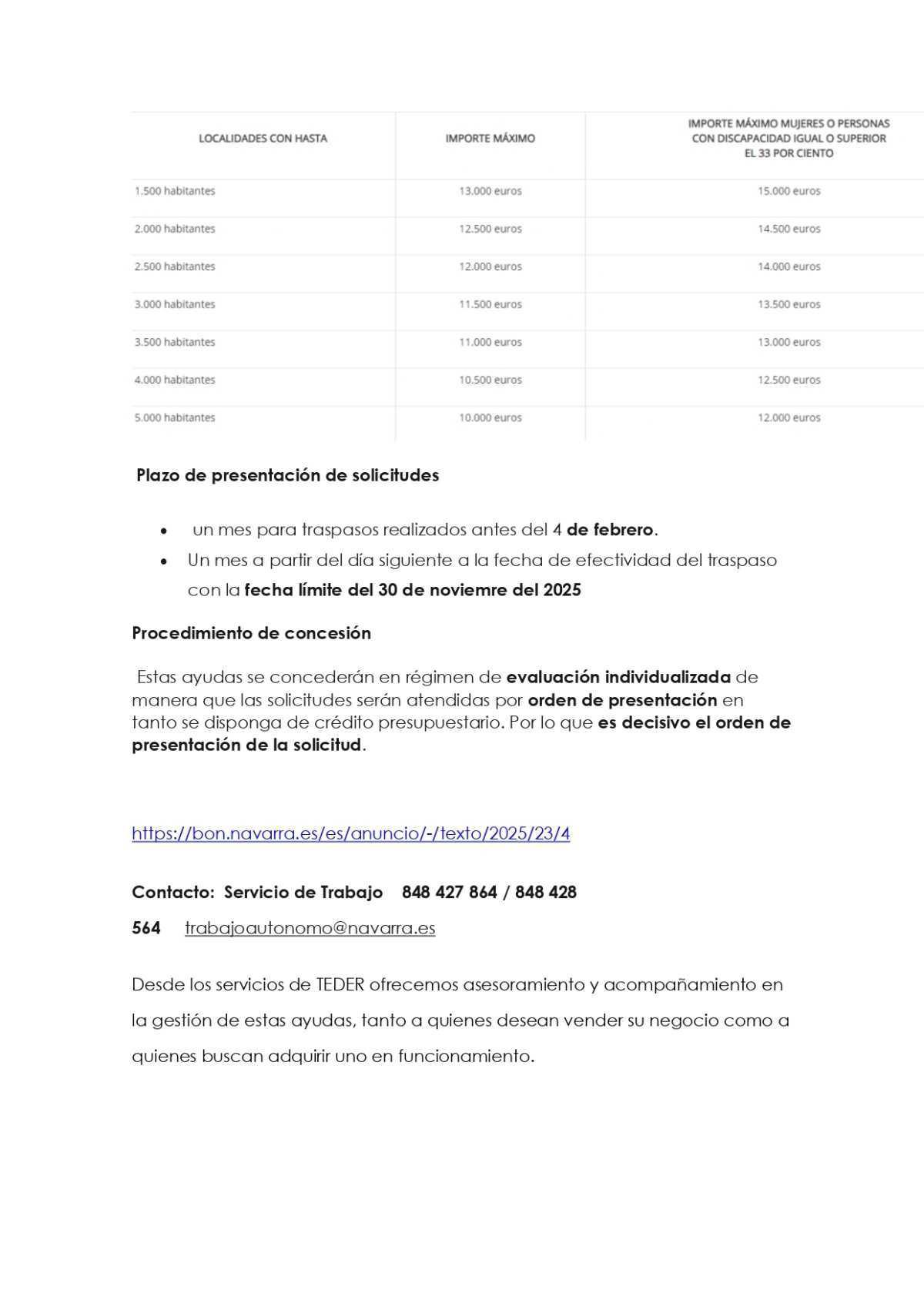 Subvención para el Traspaso de Negocios en Localidades de Navarra: Apoyo a Autónomos