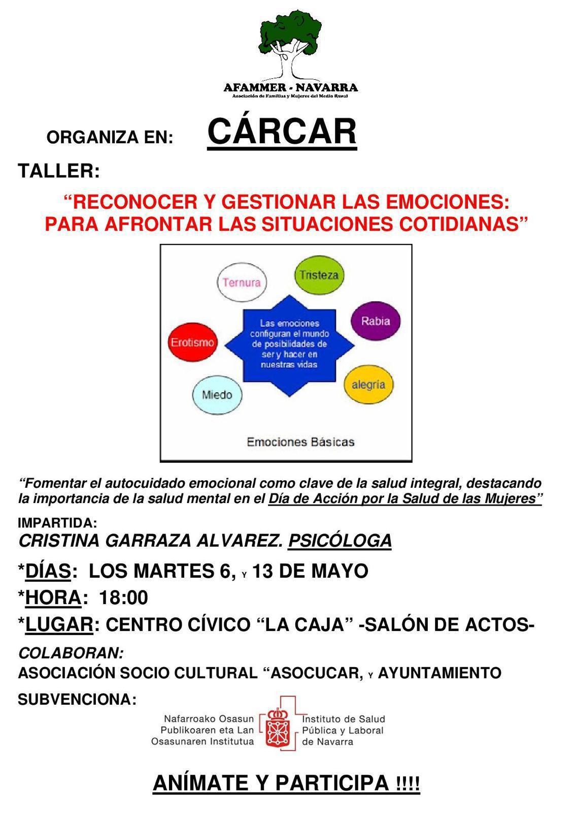Taller en Cárcar: Reconocer y Gestionar las Emociones