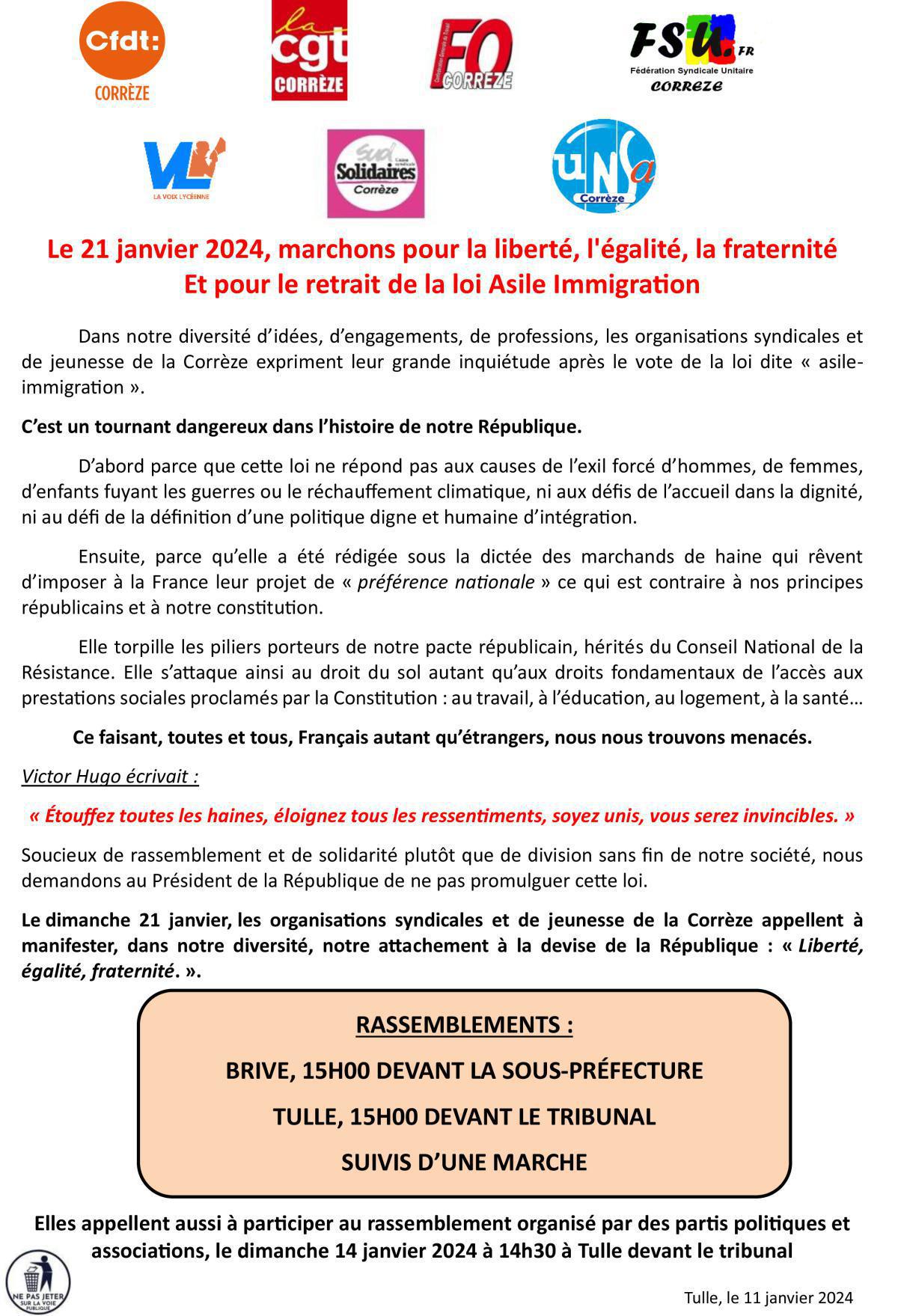 Loi asile immigration 21 janvier 2024