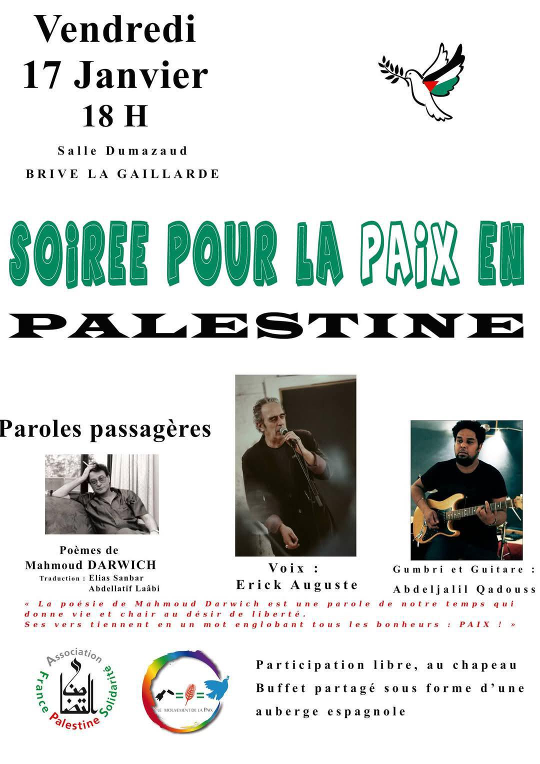 Soirée pour la Paix en Palestine