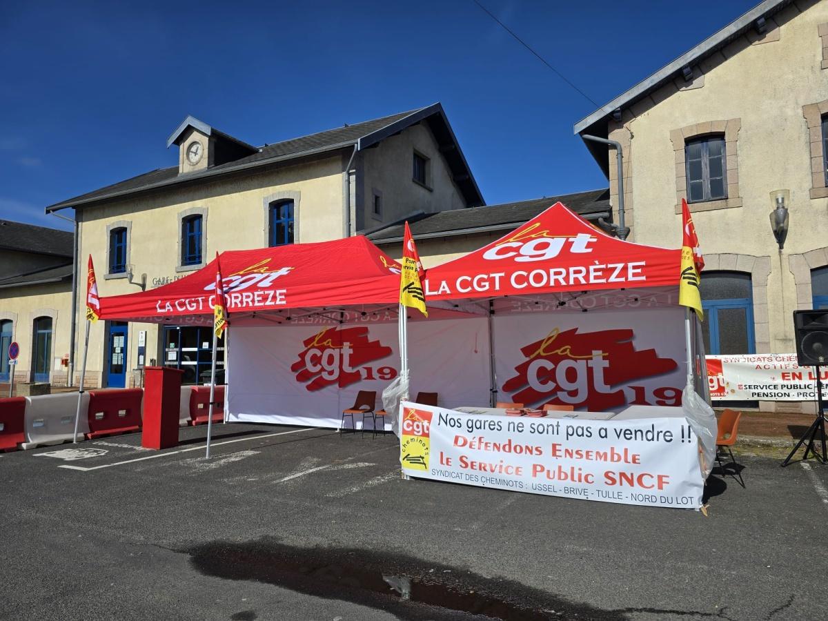 Rassemblement à la gare d'Ussel