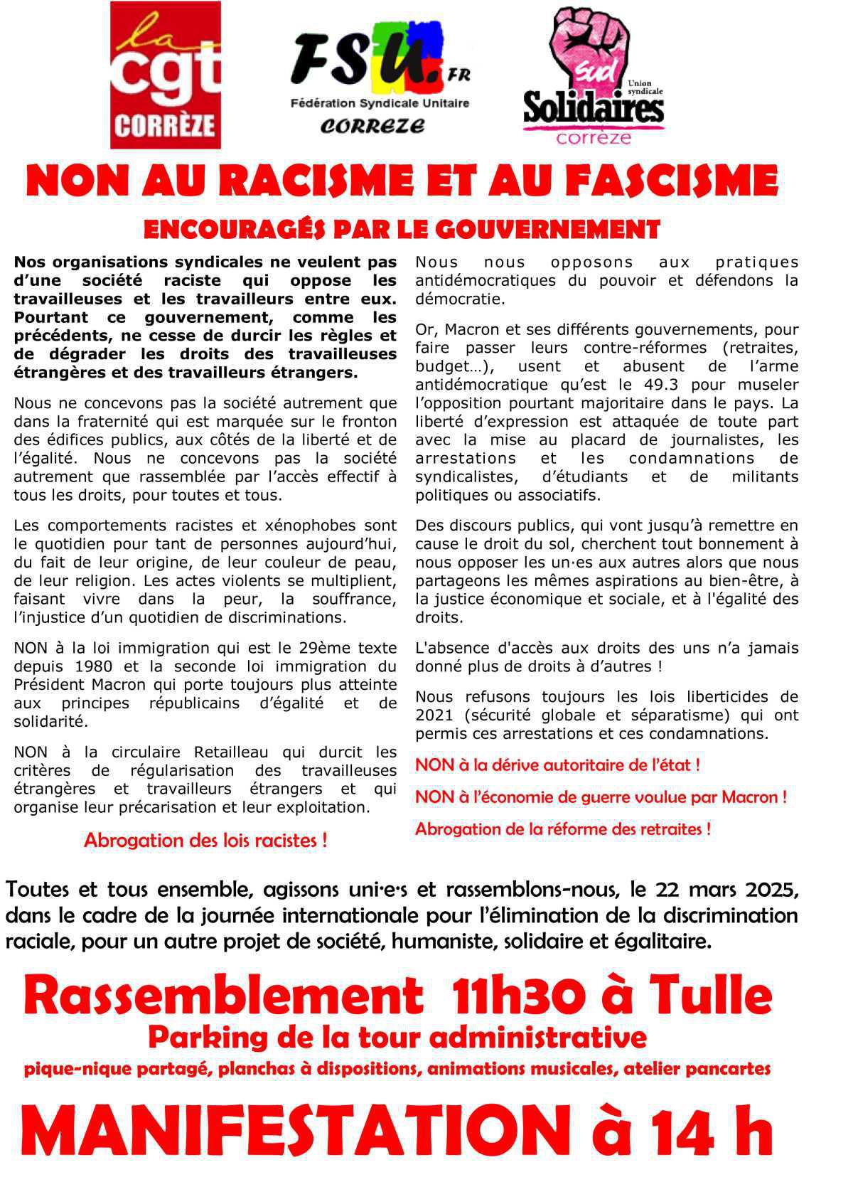 Non au Rascisme et au Fascisme