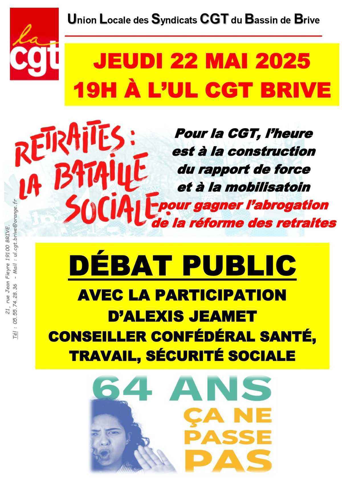Débat public sur le thème des retraites à l'UL de Brive