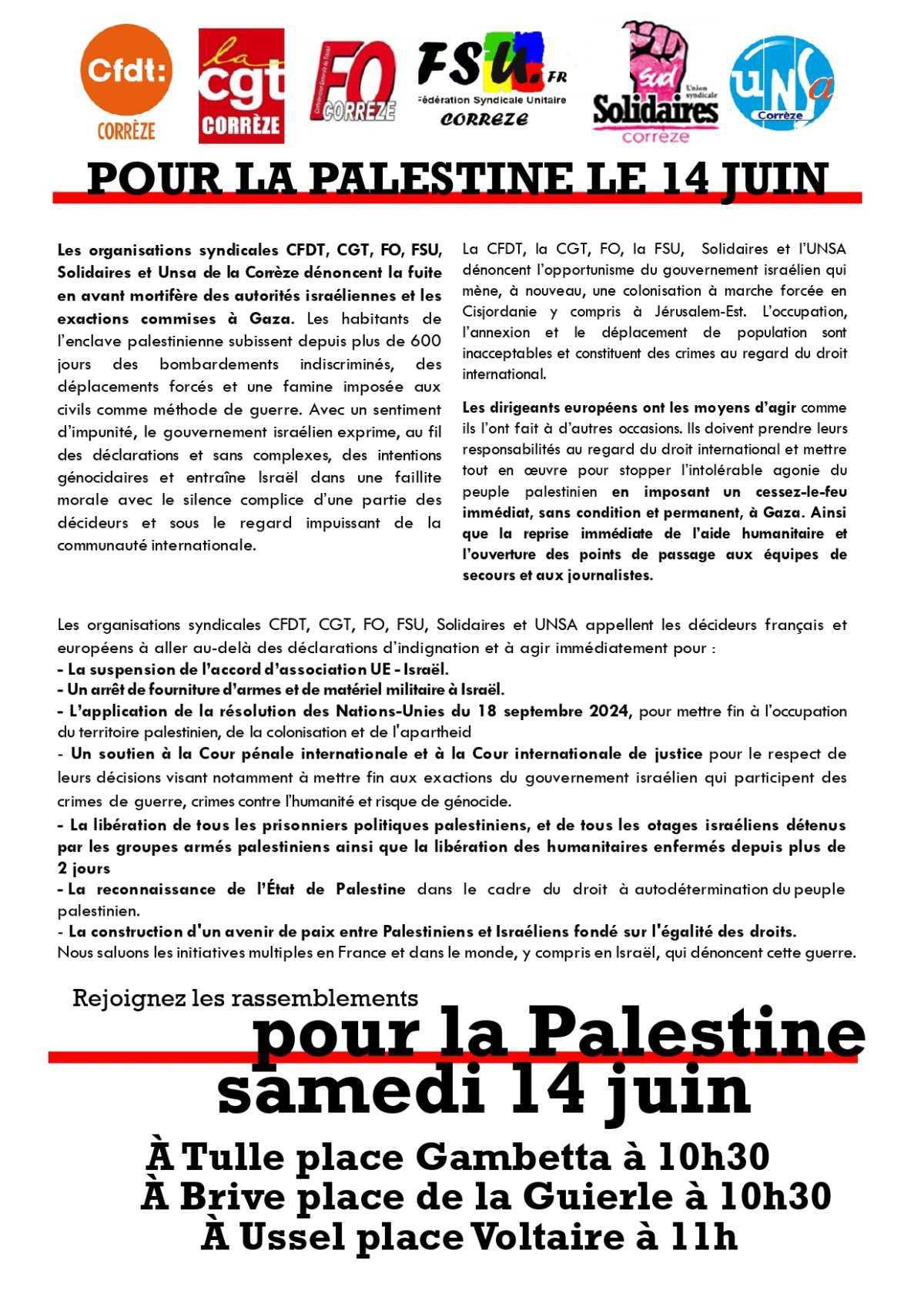 Rassemblement pour la Palestine