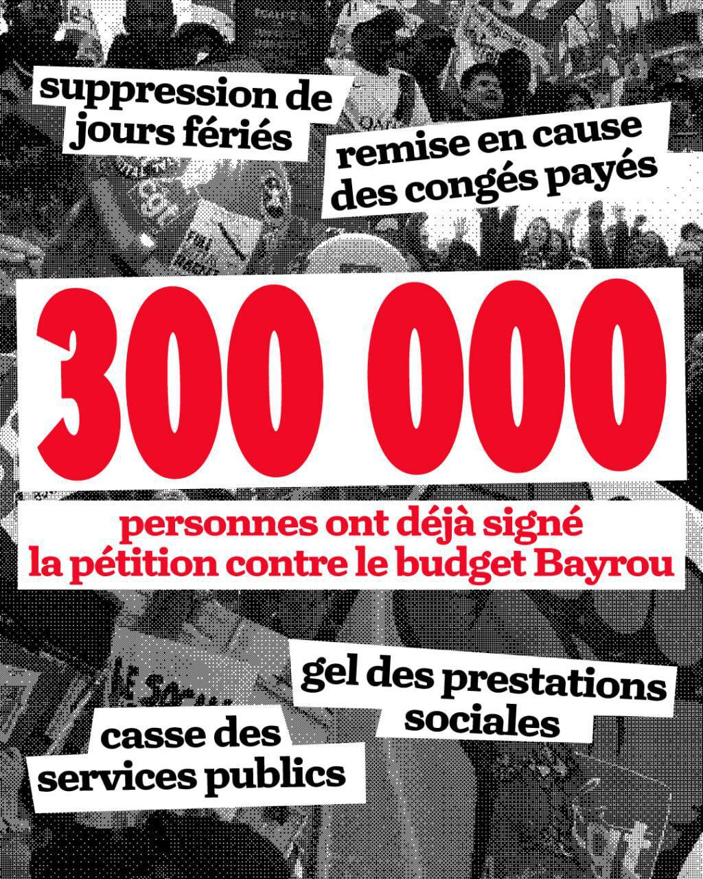Pétition budget Bayrou : 300000 signatures Pétition budget Bayrou : 300000 signatures
