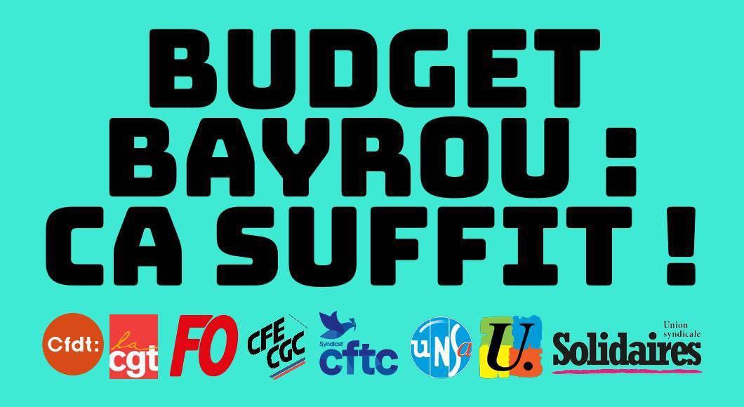 Mesures Bayrou : Réunion intersyndicale le 29 août Mesures Bayrou : Réunion intersyndicale le 29 août