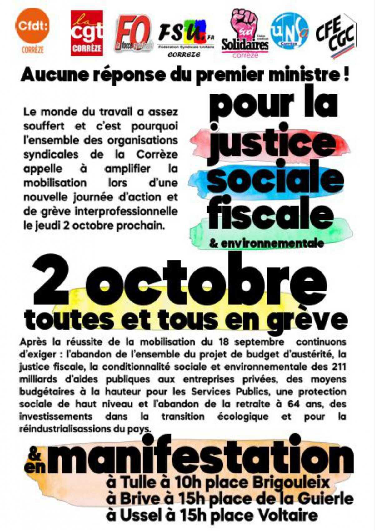 Actions du 2 octobre 2025 Actions du 2 octobre 2025