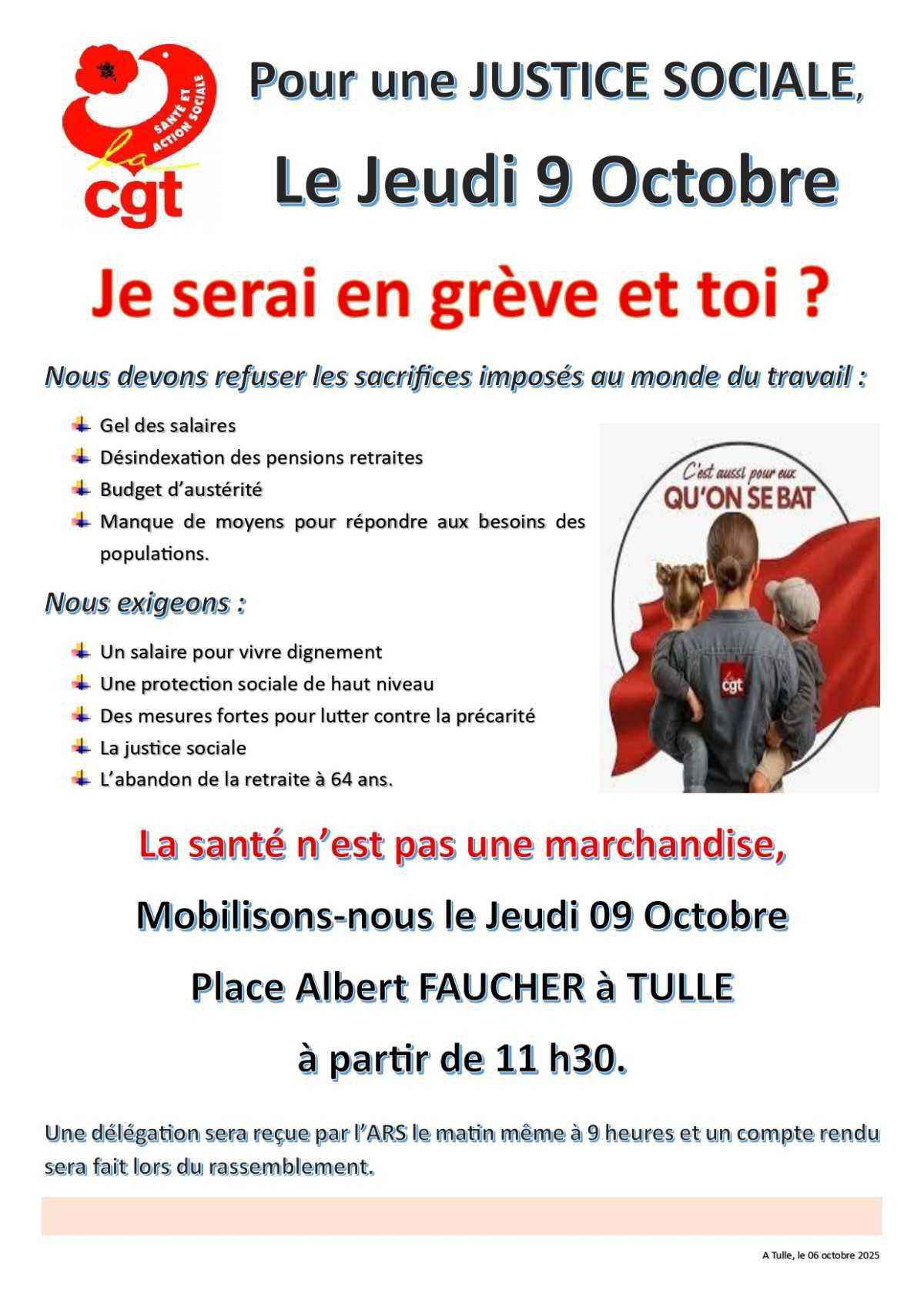 Action du 09 octobre 2025 à Tulle