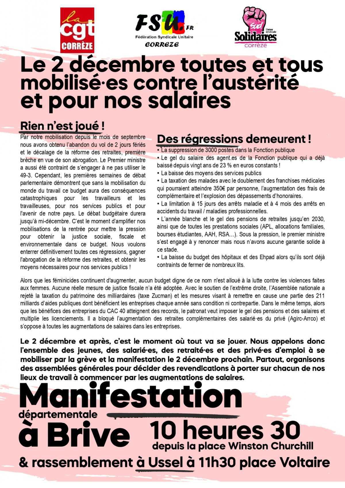 02/12 Appel intersyndical CGT-FSU-SOLIDAIRES