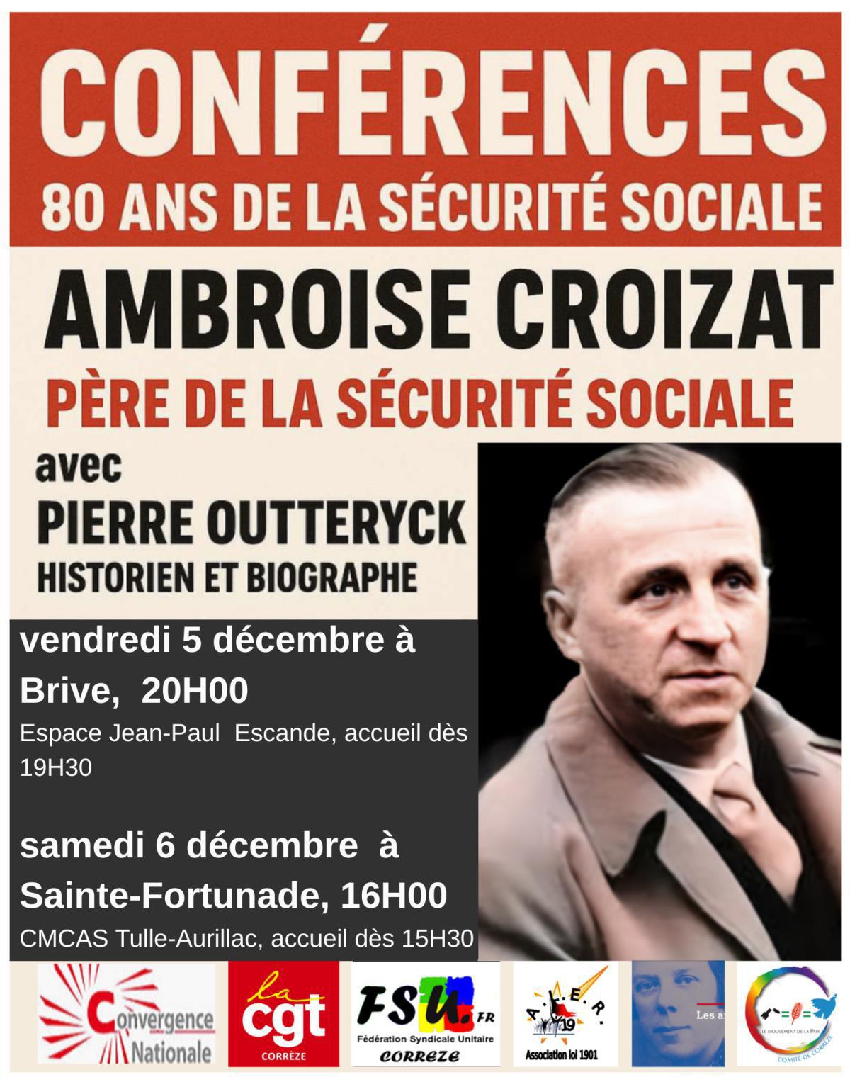 Conférences en Corrèze autour d’Ambroise Croizat (Brive et Tulle)