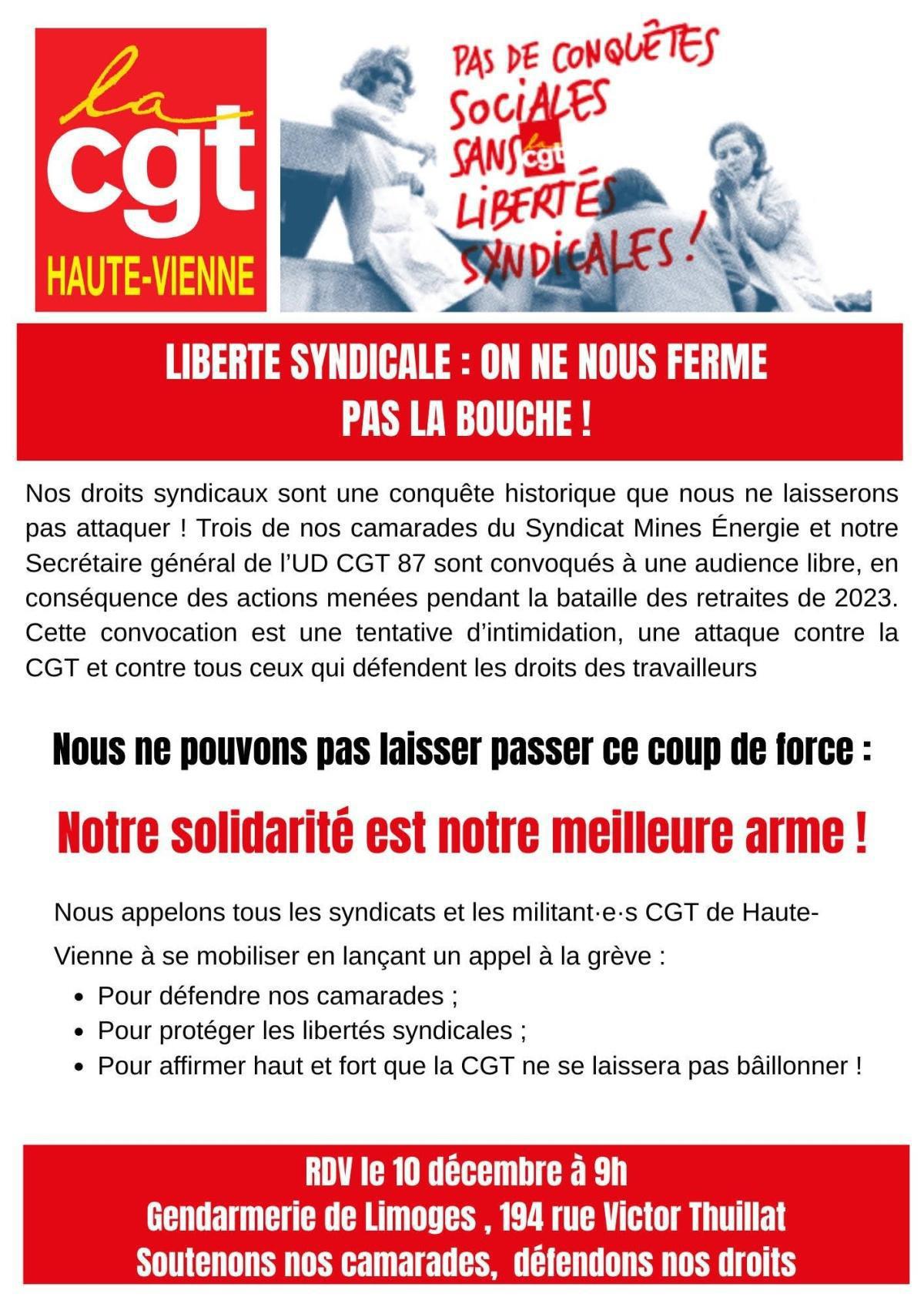 STOP à l'acharnement contre les militant.es