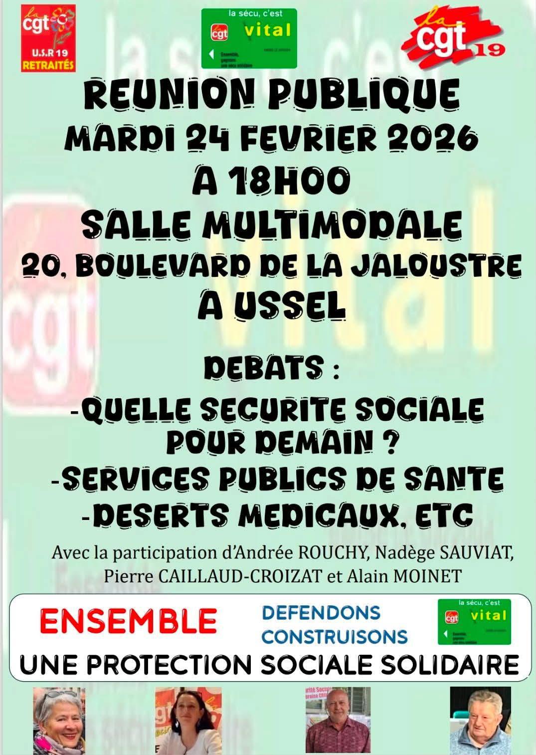 24/02 La sécu en débat public à Ussel 24/02 La sécu en débat public à Ussel