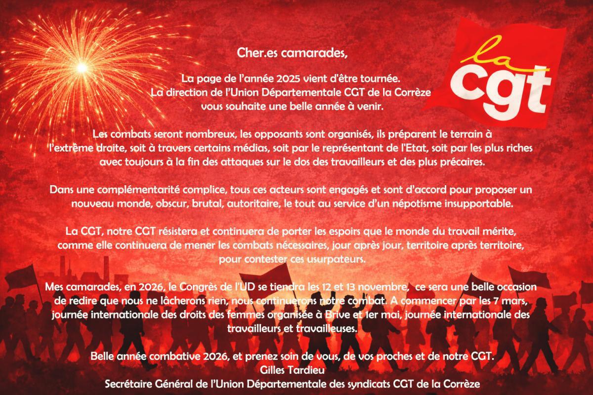 Vœux de l'UD à l'ensemble des syndiqués du département