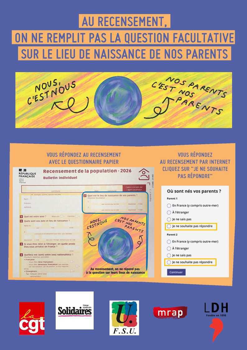 Recensement Insee : une question dangereuse sur le pays de naissance de vos parents