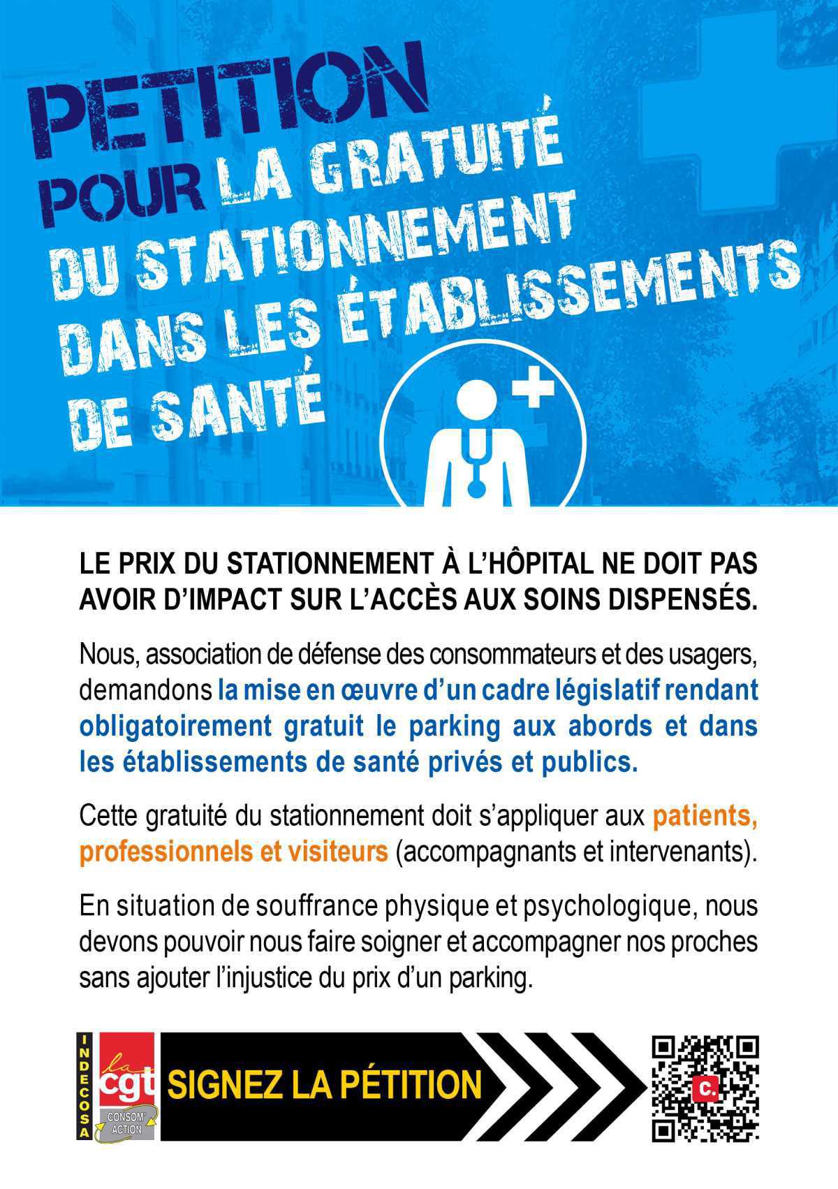 Petition pour la gratuité du stationnement dans les établissements de santé 