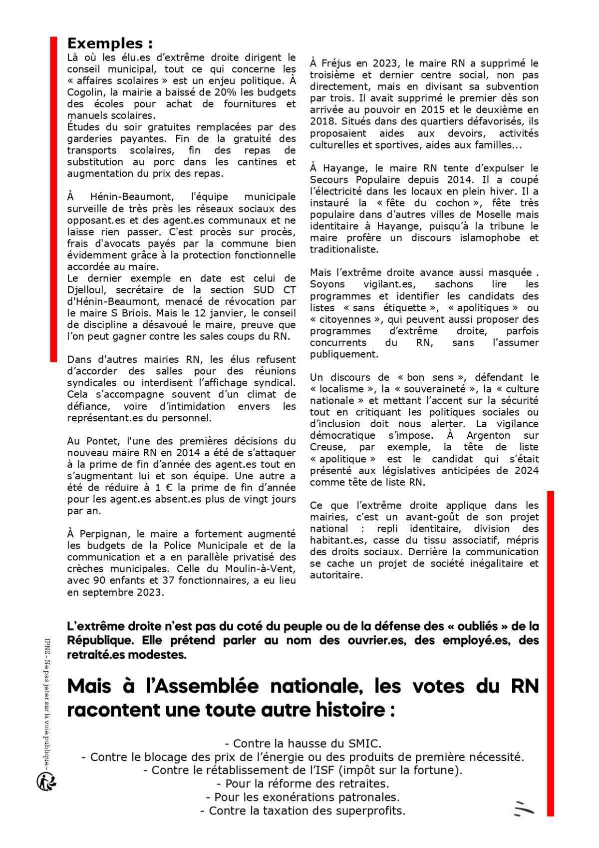 L'extrême droite est l'ennemie des salarié.es