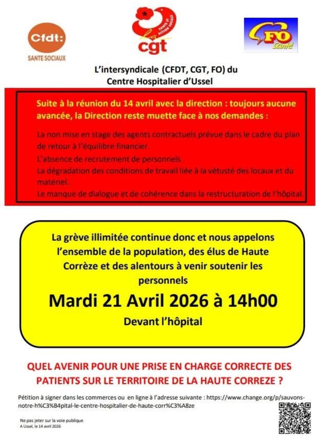 6ème appel au soutien des grévistes au CH Ussel 6ème appel au soutien des grévistes au CH Ussel