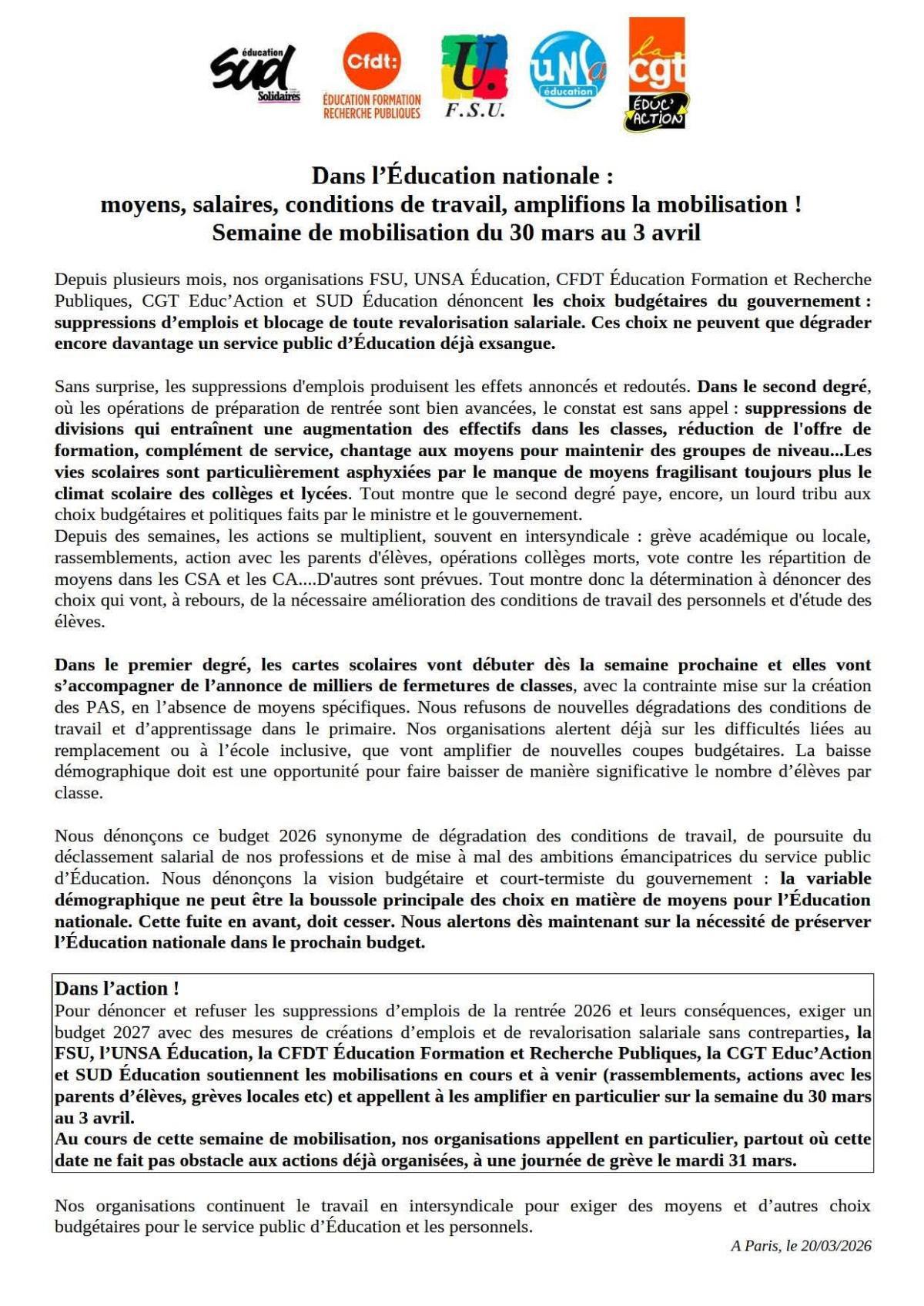 Rassemblement Educ'Action Tulle 31 mars 10h30 Rassemblement Educ'Action Tulle 31 mars 10h30