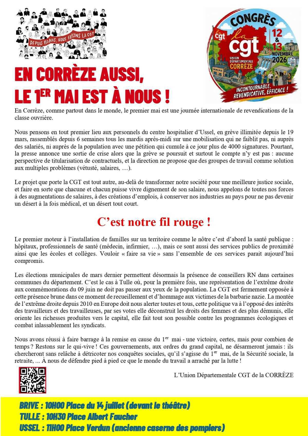 En Corrèze aussi, le 1er mai est à nous !