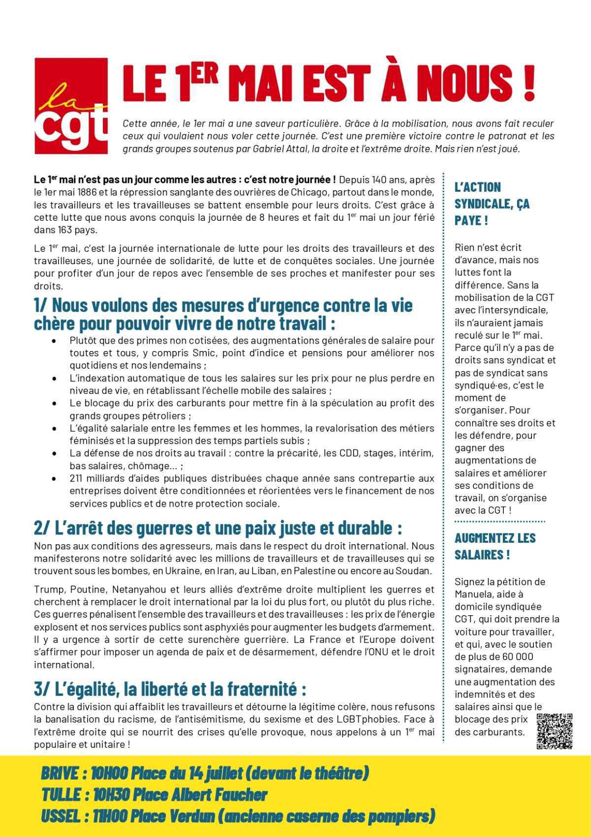 En Corrèze aussi, le 1er mai est à nous !