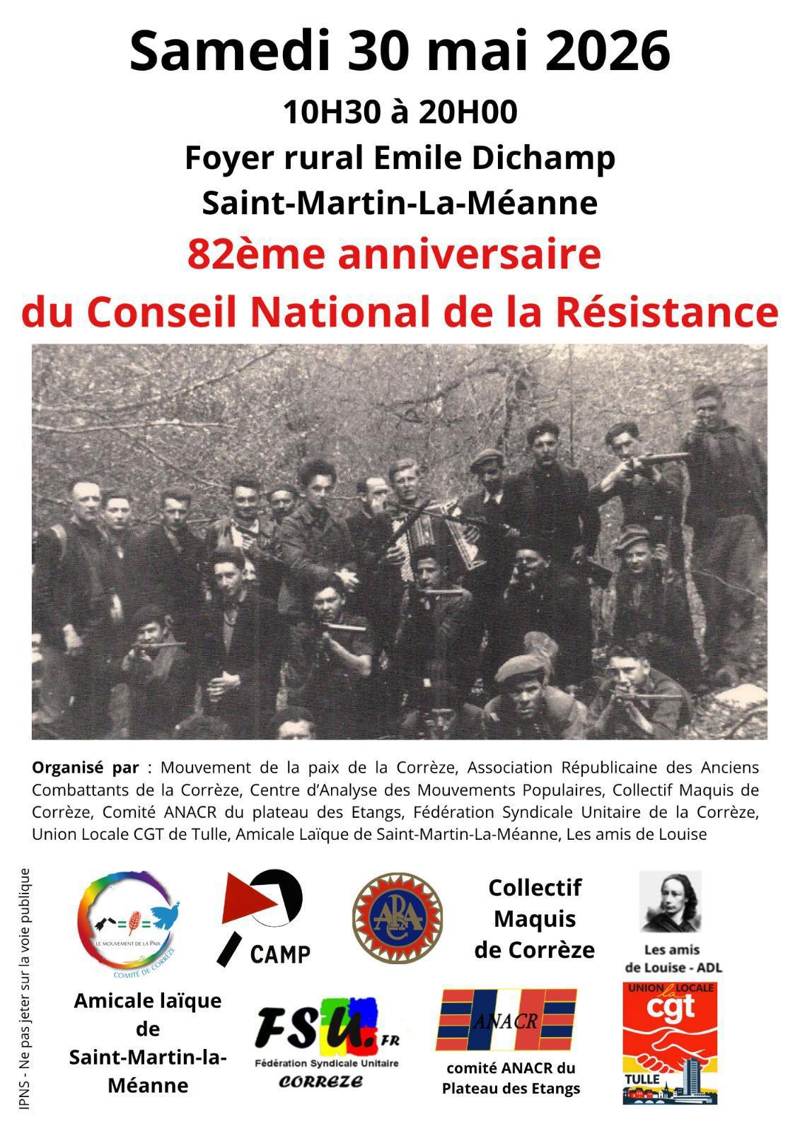 82ème anniversaire du CNR à Saint-Martin-la-Méanne