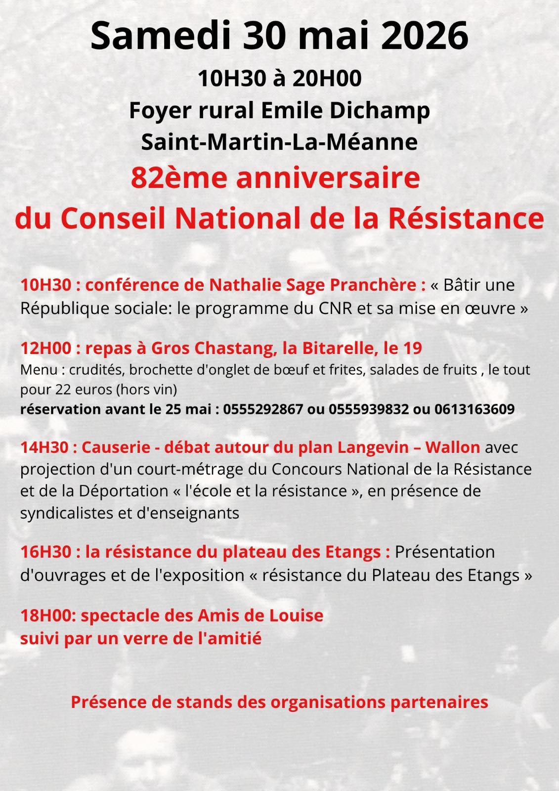82ème anniversaire du CNR à Saint-Martin-la-Méanne