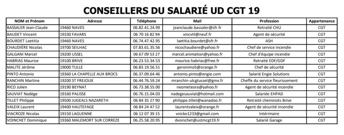 Nos conseillers du salarié en Corrèze