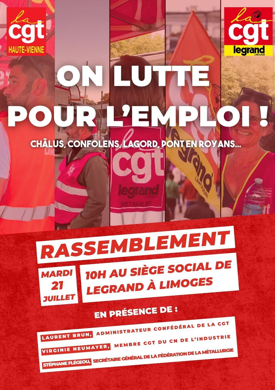 21/07 Mobilisation devant Legrand Limoges 21/07 Mobilisation devant Legrand Limoges