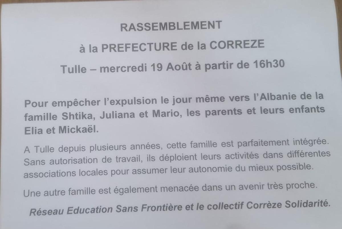 URGENT Rassemblement pour une famille menacée d'expulsion 