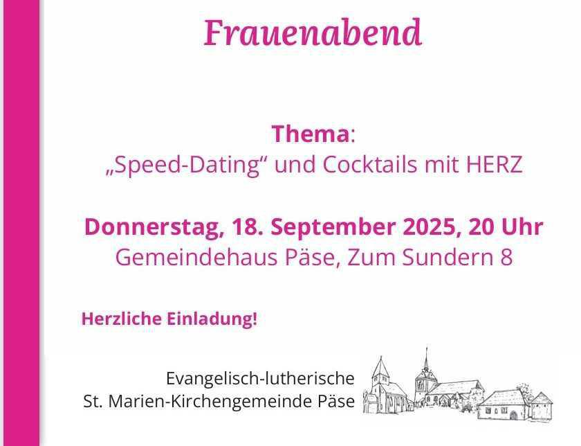 Frauenabend der KG Päse. Thema:"Speed-Dating" und "Cocktail mit Herz".