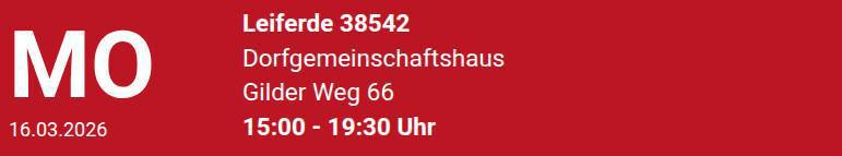 Blutspende in Leiferde - Blutspenden retten Leben