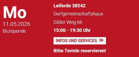 Blutspende in Leiferde - Blutspenden retten Leben