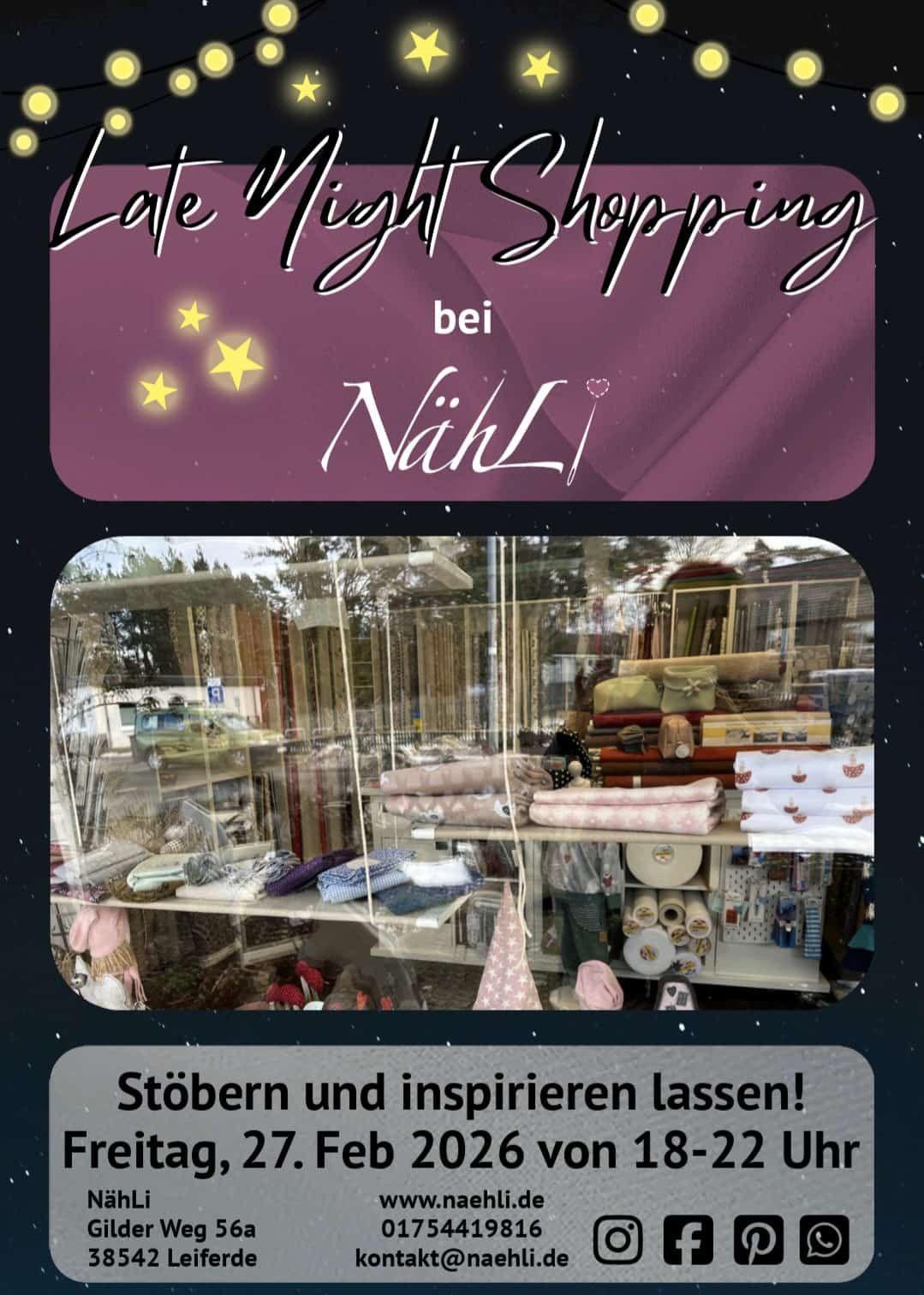 Late Night Shopping bei NähLi am 27.02.26 