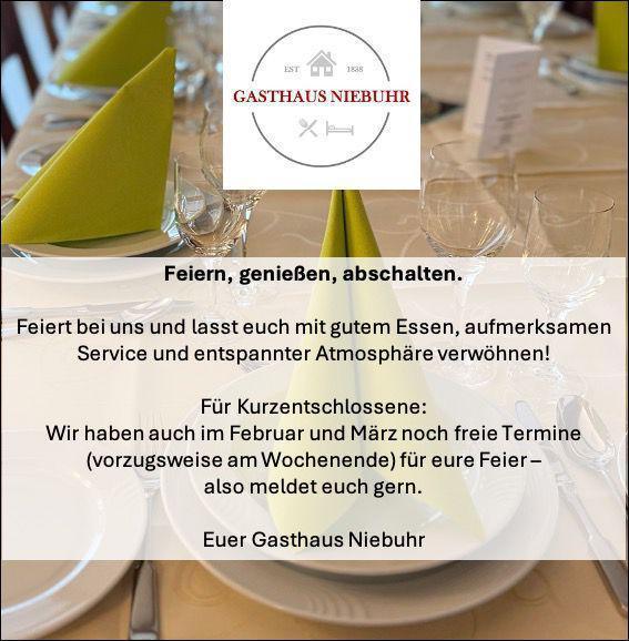 Gasthaus Niebuhr - Feiern, genießen, abschalten.