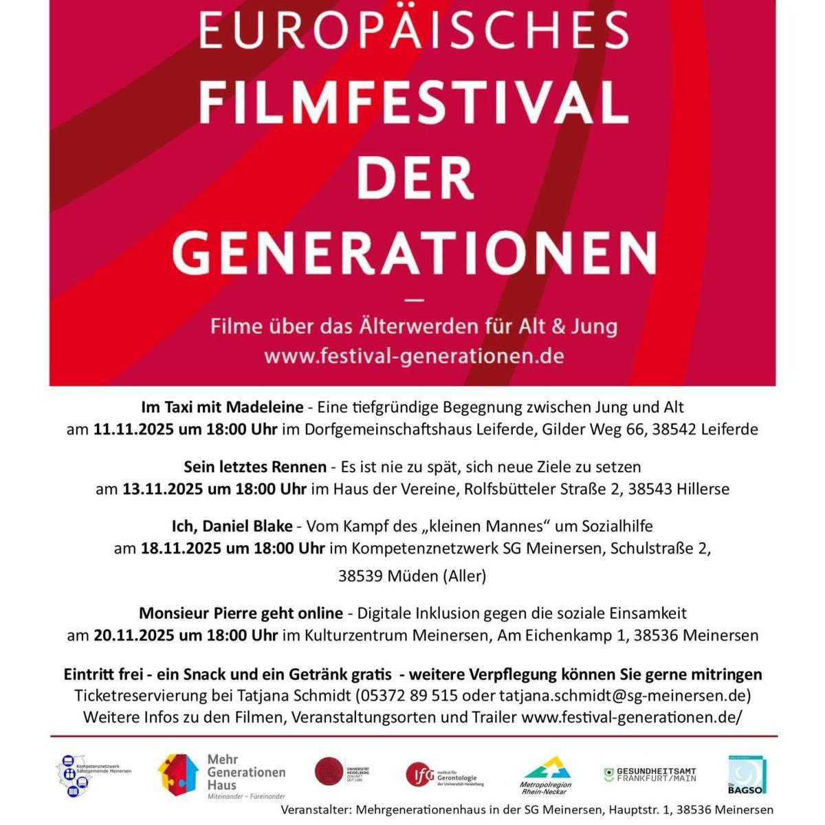 Heute in Meinersen - "Melodramatische Komödie „Monsieur Pierre geht online“" im Rahmen des Europäischen Filmfestivals der Generationen  Heute in Meinersen - "Melodramatische Komödie „Monsieur Pierre geht online“" im Rahmen des Europäischen Filmfestivals der Generationen